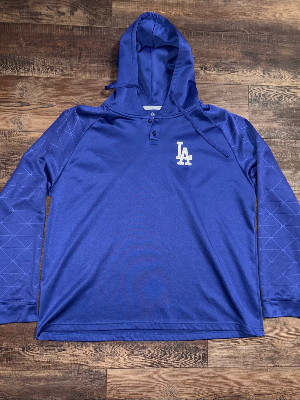 LA Dodgers True Fan MLB Pullover Hoodie Men’s 2XL Blue Embroidered Logo Baseball